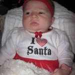 Grace looking rather stoic about Santa at the moment