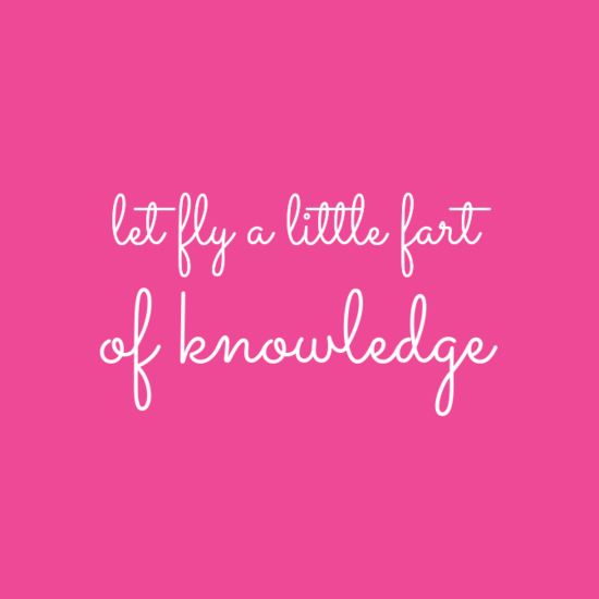 let fly a little fart of knowledge